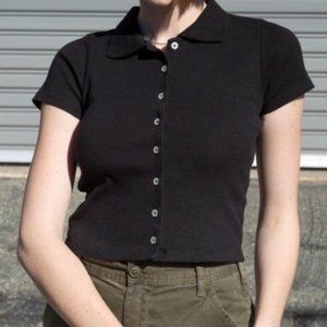 Brandy Melville Ribbed Button-Up